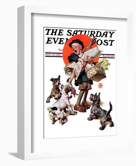 "Barking Up the Wrong Turkey," Saturday Evening Post Cover, November 27, 1926-Joseph Christian Leyendecker-Framed Giclee Print