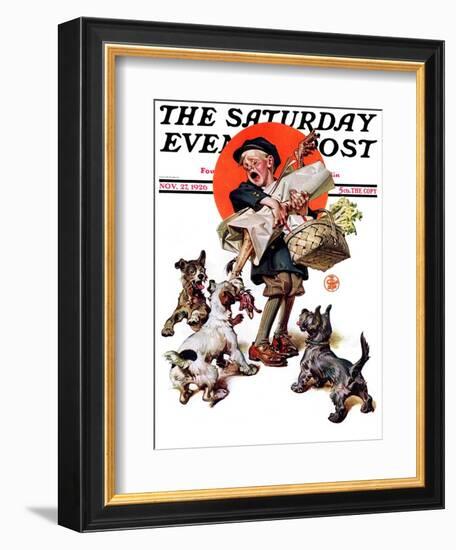 "Barking Up the Wrong Turkey," Saturday Evening Post Cover, November 27, 1926-Joseph Christian Leyendecker-Framed Giclee Print