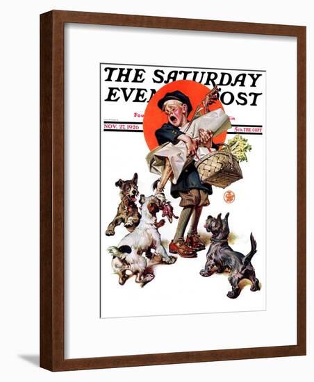 "Barking Up the Wrong Turkey," Saturday Evening Post Cover, November 27, 1926-Joseph Christian Leyendecker-Framed Giclee Print