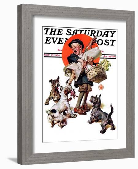 "Barking Up the Wrong Turkey," Saturday Evening Post Cover, November 27, 1926-Joseph Christian Leyendecker-Framed Giclee Print