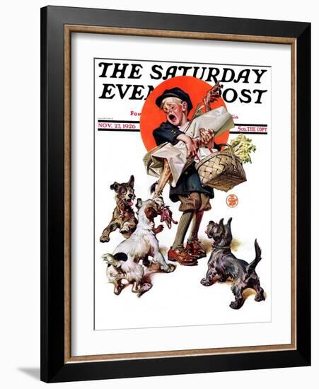 "Barking Up the Wrong Turkey," Saturday Evening Post Cover, November 27, 1926-Joseph Christian Leyendecker-Framed Giclee Print