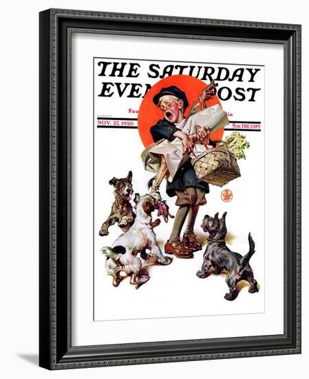 "Barking Up the Wrong Turkey," Saturday Evening Post Cover, November 27, 1926-Joseph Christian Leyendecker-Framed Giclee Print