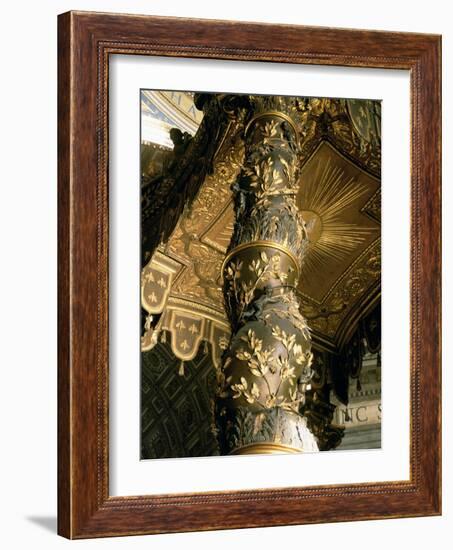 Barley Sugar Column from the Baldacchino with Laurel Leaves and Putti Chasing Bees, 1633-Giovanni Lorenzo Bernini-Framed Giclee Print