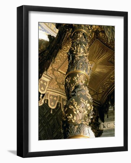 Barley Sugar Column from the Baldacchino with Laurel Leaves and Putti Chasing Bees, 1633-Giovanni Lorenzo Bernini-Framed Giclee Print