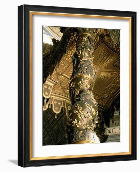 Barley Sugar Column from the Baldacchino with Laurel Leaves and Putti Chasing Bees, 1633-Giovanni Lorenzo Bernini-Framed Giclee Print