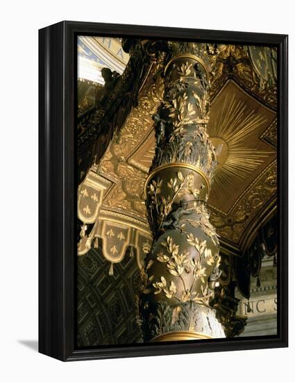 Barley Sugar Column from the Baldacchino with Laurel Leaves and Putti Chasing Bees, 1633-Giovanni Lorenzo Bernini-Framed Premier Image Canvas