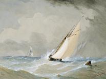 Miranda Working in from the Weilingen Light Ship in a Heavy Wind - Ostend 1880-Barlow Moore-Framed Giclee Print