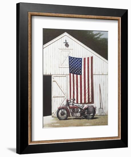 Barn and Motorcycle-Zhen-Huan Lu-Framed Art Print