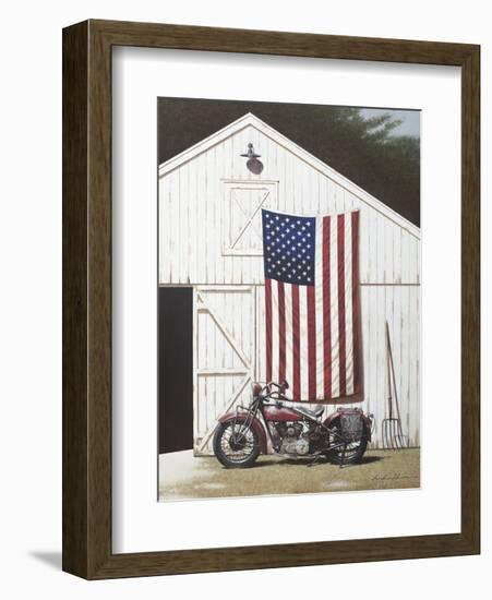 Barn and Motorcycle-Zhen-Huan Lu-Framed Art Print