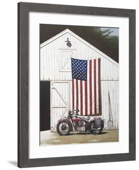 Barn and Motorcycle-Zhen-Huan Lu-Framed Art Print