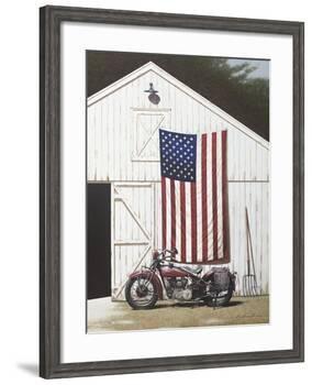 Barn and Motorcycle-Zhen-Huan Lu-Framed Art Print