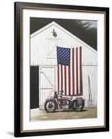 Barn and Motorcycle-Zhen-Huan Lu-Framed Art Print