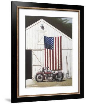 Barn and Motorcycle-Zhen-Huan Lu-Framed Art Print