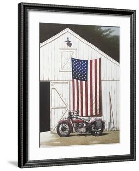 Barn and Motorcycle-Zhen-Huan Lu-Framed Art Print