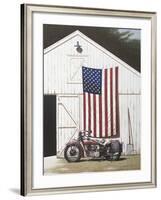 Barn and Motorcycle-Zhen-Huan Lu-Framed Art Print