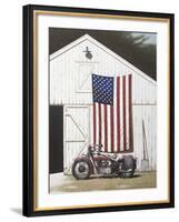 Barn and Motorcycle-Zhen-Huan Lu-Framed Art Print