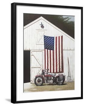 Barn and Motorcycle-Zhen-Huan Lu-Framed Art Print