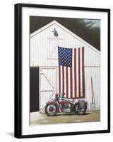 Barn and Motorcycle-Zhen-Huan Lu-Framed Art Print