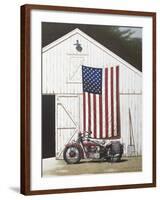 Barn and Motorcycle-Zhen-Huan Lu-Framed Art Print