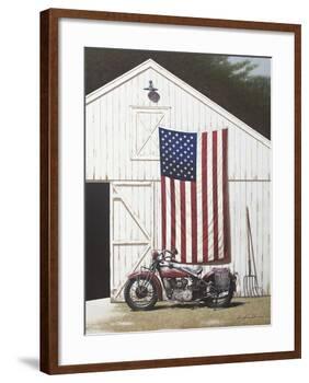 Barn and Motorcycle-Zhen-Huan Lu-Framed Art Print