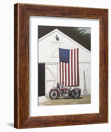 Barn and Motorcycle-Zhen-Huan Lu-Framed Giclee Print