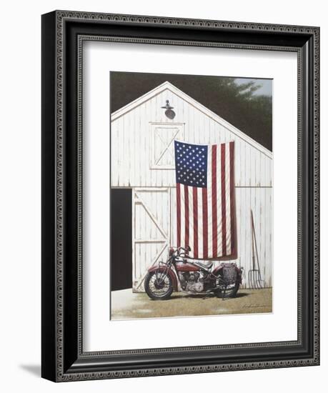 Barn and Motorcycle-Zhen-Huan Lu-Framed Giclee Print