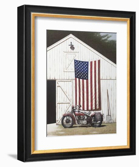 Barn and Motorcycle-Zhen-Huan Lu-Framed Giclee Print