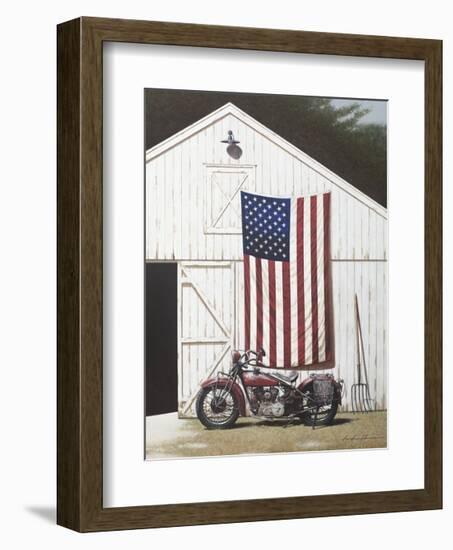 Barn and Motorcycle-Zhen-Huan Lu-Framed Giclee Print