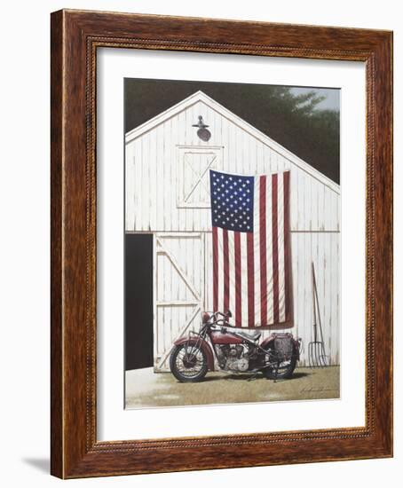 Barn and Motorcycle-Zhen-Huan Lu-Framed Giclee Print