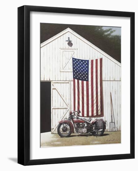 Barn and Motorcycle-Zhen-Huan Lu-Framed Giclee Print