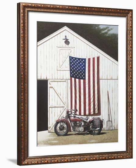 Barn and Motorcycle-Zhen-Huan Lu-Framed Giclee Print