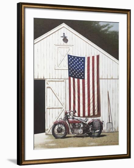 Barn and Motorcycle-Zhen-Huan Lu-Framed Giclee Print