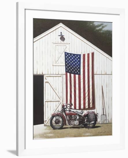 Barn and Motorcycle-Zhen-Huan Lu-Framed Giclee Print