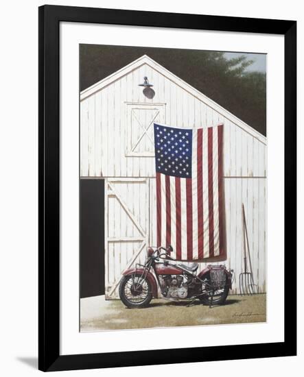 Barn and Motorcycle-Zhen-Huan Lu-Framed Giclee Print