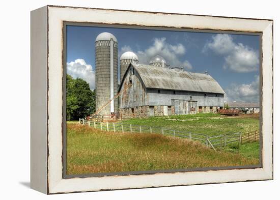 Barn and Silo, Minnesota, USA-Michael Scheufler-Framed Premier Image Canvas