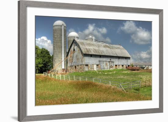 Barn and Silo, Minnesota, USA-Michael Scheufler-Framed Photographic Print