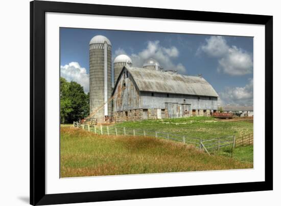 Barn and Silo, Minnesota, USA-Michael Scheufler-Framed Photographic Print