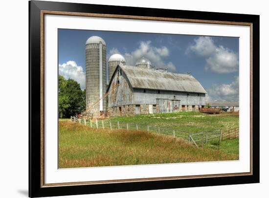 Barn and Silo, Minnesota, USA-Michael Scheufler-Framed Photographic Print