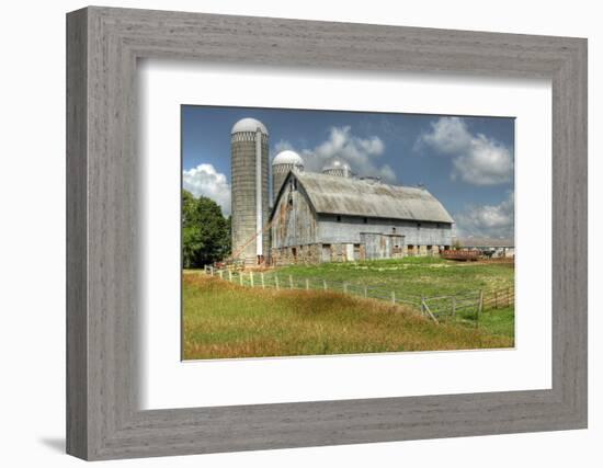 Barn and Silo, Minnesota, USA-Michael Scheufler-Framed Photographic Print