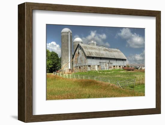 Barn and Silo, Minnesota, USA-Michael Scheufler-Framed Photographic Print