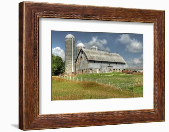 Barn and Silo, Minnesota, USA-Michael Scheufler-Framed Photographic Print