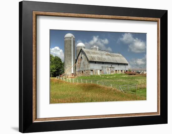 Barn and Silo, Minnesota, USA-Michael Scheufler-Framed Photographic Print