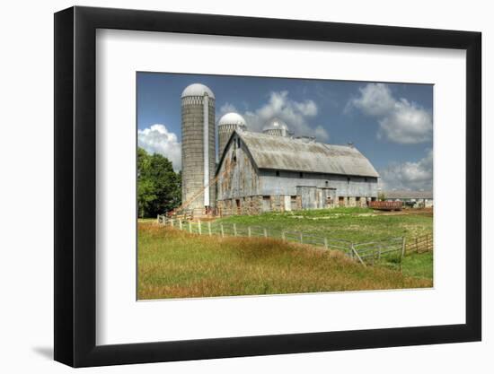 Barn and Silo, Minnesota, USA-Michael Scheufler-Framed Photographic Print