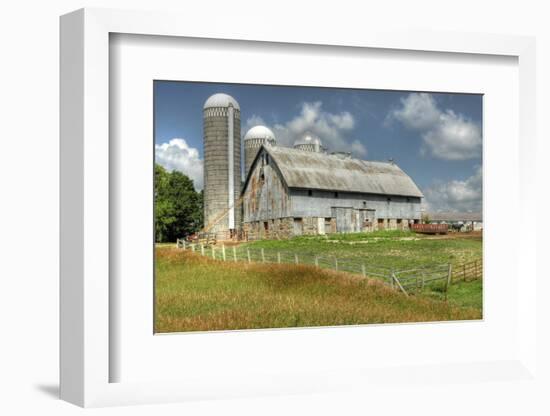 Barn and Silo, Minnesota, USA-Michael Scheufler-Framed Photographic Print