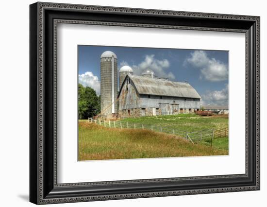 Barn and Silo, Minnesota, USA-Michael Scheufler-Framed Photographic Print