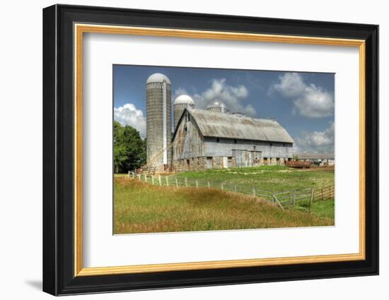 Barn and Silo, Minnesota, USA-Michael Scheufler-Framed Photographic Print