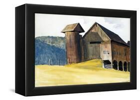 Barn and Silo, Vermont-Edward Hopper-Framed Premier Image Canvas