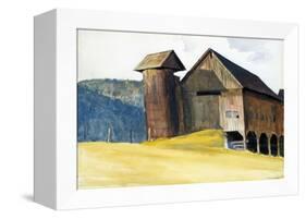 Barn and Silo, Vermont-Edward Hopper-Framed Premier Image Canvas