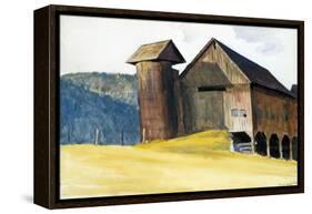 Barn and Silo, Vermont-Edward Hopper-Framed Premier Image Canvas