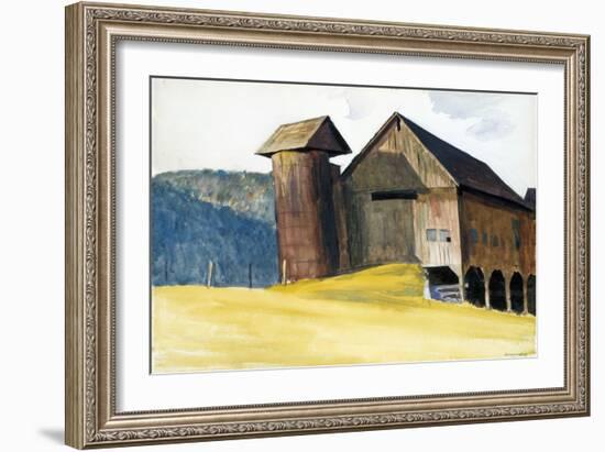 Barn and Silo, Vermont-Edward Hopper-Framed Premium Giclee Print